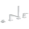 Grohe 19897001 Eurocube Four-Hole Bathtub Faucet with Handshower in StarLight Chrome
