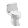 One Piece Elongated 1.28 GPF Toilet with E-Max Flush System and SanaGloss - Seat Included in Cotton