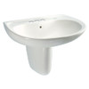 LHT242.4G#11 26-in Wall Mounted Bathroom Sink with 3 Faucet Holes Drilled, Overflow and SanaGloss Ceramic Glaze in Colonial White