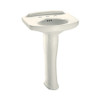24-1/4-in Pedestal Bathroom Sink with 3 Faucet Holes Drilled and Overflow, Pedestal Included in Sedona Beige