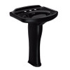24-1/4-in Pedestal Bathroom Sink with 3 Faucet Holes Drilled and Overflow, Pedestal Included in Ebony