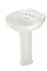 25-in Pedestal Bathroom Sink with 3 Faucet Holes Drilled and Overflow, Pedestal Included in Cotton