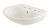 22-7/8-in Wall Mounted Bathroom Sink with 3 Faucet Holes Drilled, Overflow and SanaGloss Ceramic Glaze in Cotton