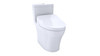 1.28 and 0.8 GPF One-Piece Elongated Toilet with Flush Mechanism and without Auto Flush in Cotton