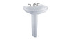 Single Hole Pedestal Lavatory with CeFiONtect in Cotton