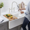 19-in x 36-in Fireclay 10-in Deep Kitchen Sink, in Biscuit
