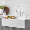 19-in x 36-in Fireclay 10-in Deep Kitchen Sink, in Biscuit