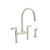 U.4719L-PN-2 Bridge Kitchen Faucet in Polished Nickel