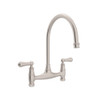 Bridge High-Arc Kitchen Faucet in Satin Nickel
