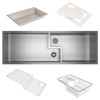 RUWKIT49162SB Culinario Double Bowl Ultimate Water Appliance Stainless Steel Sink with Accessories, Brushed Stainless Steel