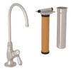 C-Spout Filter Faucet Kit With Mini Metal Lever Handle In Satin Nickel