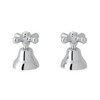 Deck Mount Set of Hot and Cold 1/2" Sidevalves with Cross Handles in Polished Chrome