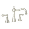 Column Spout Widespread Faucet with Solid Metal Lever in Polished Nickel