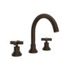 C-Spout Widespread Lavatory Faucet with 8-1/2" Spout Height Cross Handles and Pop-Up in Tuscan Brass
