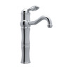 13-1/8" above Counter Single Hole, Single Lever Lavatory Faucet with Crystal Lever in Polished Chrome