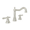Column Spout Widespread Lavatory Faucet Classic Metal Levers Pop-Up and 7-1/8" Reach Fixed in Polished Nickel