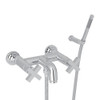 A2202XMAPC Wall Mount Exposed Tub Set with Cross Handle Handshower in Polished Chrome