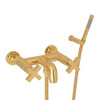 Wall Mount Exposed Tub Set with Cross Handle Handshower in Italian Brass