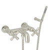 Wall Mount Exposed Tub Set with Cross Handle Handshower in Polished Nickel