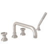 5-Hole Deck Mount Tub Filler with Metal Campo Wheel in Satin Nickel