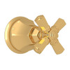 Trim for Volume Controls and Diverters with Cross Handle in Italian Brass
