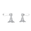 3/4" Hot and Cold Sidevalves Set with White Porcelain Lever in Polished Chrome