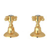3/4" Hot and Cold Sidevalves Set with Crystal Cross Handle in Italian Brass