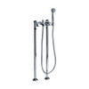 Floor Mounted Exposed Tub and Shower Mixer Kit Complete with Knob Handles in Polished Chrome