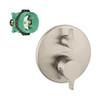 E/S Thermostatic Trim with Volume Control and Diverter with Rough-In in Brushed Nickel E/S Thermostatic Trim with Volume Control and Diverter with Rough-In in Brushed Nickel