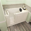 28-in. x 48-in. Walk-in Air Spa and Whirlpool Bathtub with Left-Hand Drain and Tub Faucet in Linen