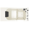 28-in. x 48-in. Walk-in Air Spa and Whirlpool Bathtub with Right-Hand Drain and Tub Faucet in Linen