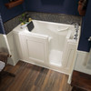 2848.119.WRL 28-in. x 48-in. Walk-In Whirlpool Massage Bathtub with Right-Hand Drain and Tub Faucet in Linen