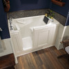 30-in. x 51-in. Walk-In Air Spa and Whirlpool Massage Bathtub with Left-Hand Drain and Tub Faucet in Linen