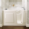 30-in. x 60-in. Walk-In Air Spa and Whirlpool Massage Bathtub with Right-Hand Drain and Tub Faucet in Linen