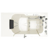 32-in. x 52-in. Outward Opening Door Walk-In Whirlpool Massage Bathtubs with Right Door/Drain and Tub Faucet in Linen