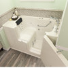 32-in. x 52-in. Outward Opening Door Walk-In Whirlpool Massage Bathtubs with Right Door/Drain and Tub Faucet in Linen