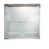 70" Tall Frameless, Bypass, Clear Glass Shower Door for 56" to 60" Width Openings in Brushed Nickel