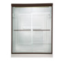 70" Tall Frameless, Bypass, Clear Glass Shower Door for 44" to 48" Width Openings in Oil Rubbed Bronze