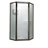 68.5" Tall Framed, Pivot, Clear Glass Neo Angle Shower Door for 24.44" to 24.44" Width Openings in Oil Rubbed Bronze
