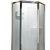 68.5" Tall Framed, Pivot, Clear Glass Neo Angle Shower Door for 24.44" to 24.44" Width Openings in Silver