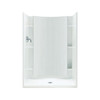 77-in x 36-in x 42-in Vikrell Wall and Floor 4-Piece Alcove Shower Kit in White