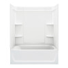 73-in x 60.25-in x 31.25-in Vikrell Wall and Floor 4-Piece Alcove Shower Kit with Bathtub in White