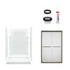 75.75-in x 34-in x 48-in Vikrell Wall and Floor 5-Piece Alcove Shower Kit in Deep Bronze with Frosted Glass