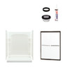 75.75-in x 34-in x 60-in Vikrell Wall and Floor 5-Piece Alcove Shower Kit in Deep Bronze with Clear Glass