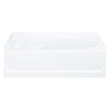 18.25-in x 42-in x 60.25-in Vikrell Oval in Rectangle Skirted Bathtub with Right-Hand Drain in White