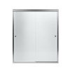 Frameless Sliding Shower Door 70.0625-in H x 54.625-59.625-in W with Frosted Glass in Silver