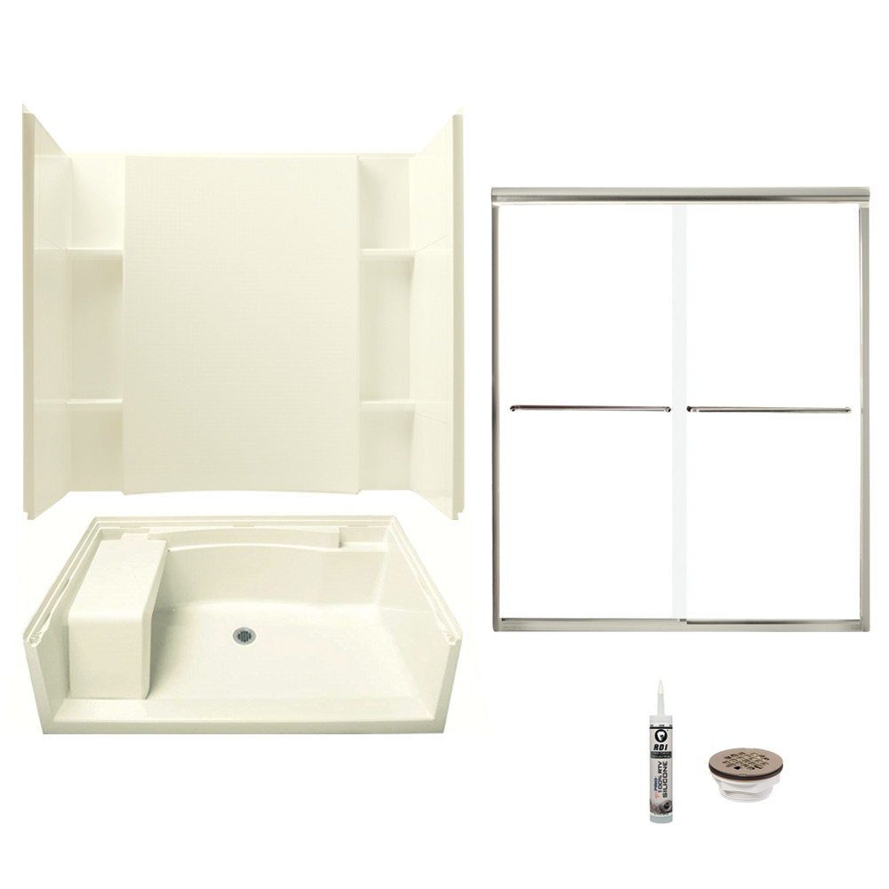 Sterling Accord 60in x 36in Vikrell 5Piece Shower Kit with Clear