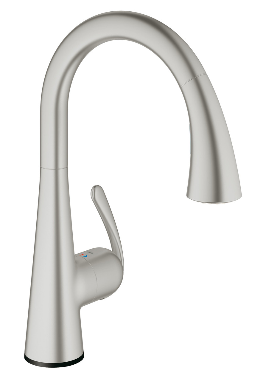 Grohe Ladylux Single Handle Kitchen Faucet In Supersteel Infinity 30205dc1 Online Bath1com