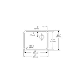 ELUH231710R Stainless Steel Single Bowl Undermount Sink in Lustrous Highlighted Satin