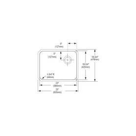 ELUH2317R Stainless Steel Single Bowl Undermount Sink in Lustrous Highlighted Satin